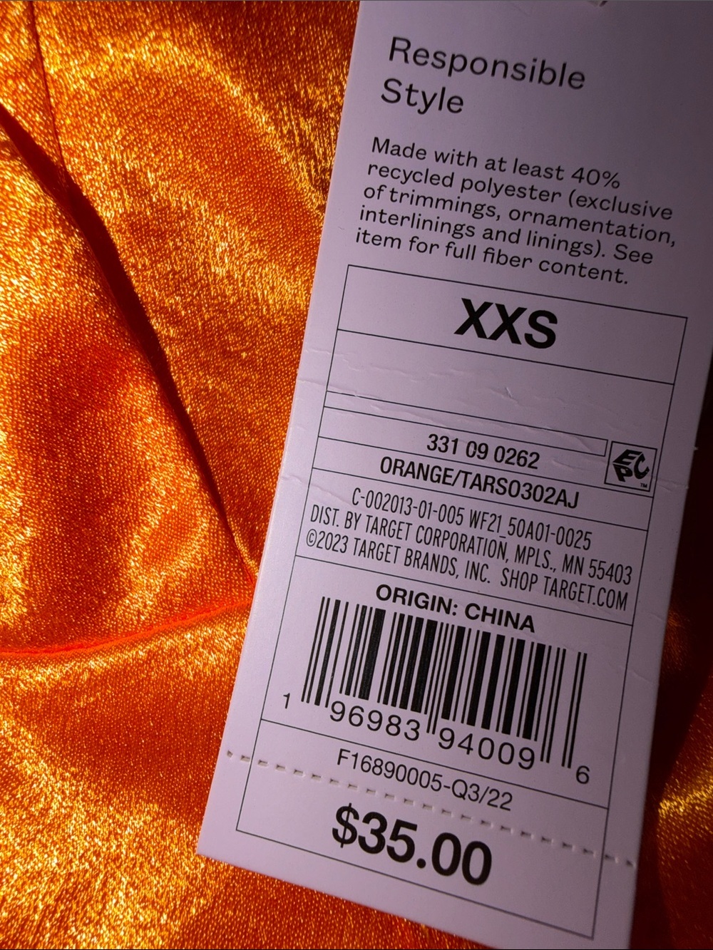 wild fable Orange Satin Spaghetti-Strap Mini Dress - Picture 10 of 10